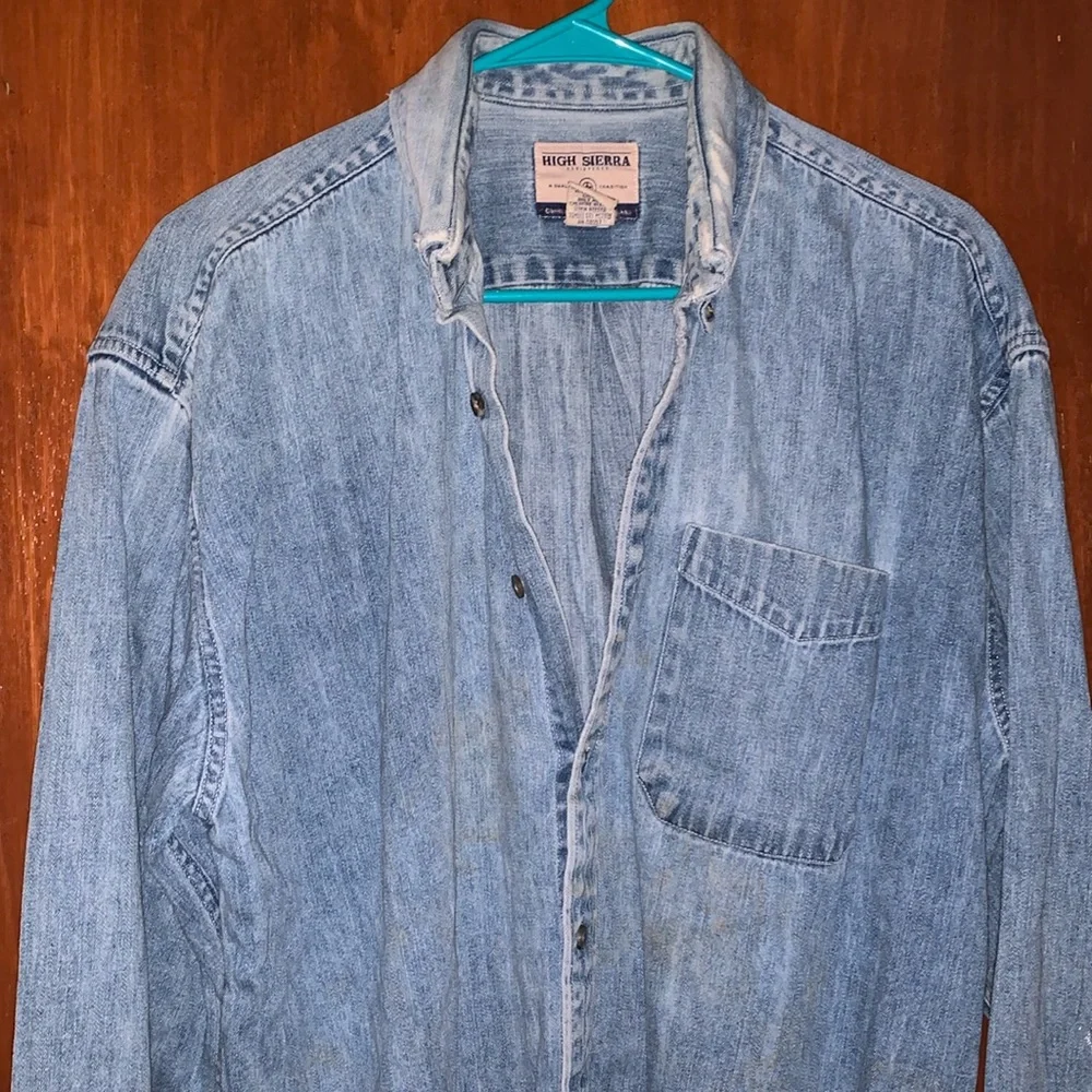 High Sierra Vintage Denim Long Sleeve Button up Shirt Size M - Picture 1 of 16